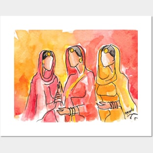 Punjabi girls celebrating Posters and Art